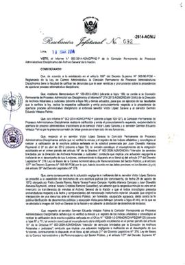 Resolución Jefatural N° 092-2014-AGN/J