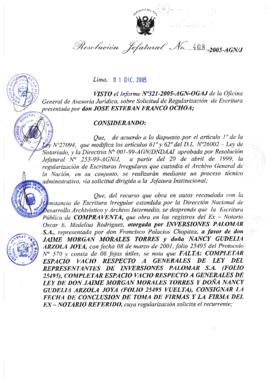Resolución Jefatural N° 408-2005-AGN/J