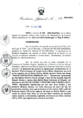Resolución Jefatural N° 436-2009-AGN/J