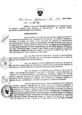 Resolución Jefatural N° 511-2007-AGN/J