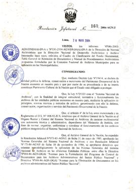 Resolución Jefatural N° 160-2004-AGN/J