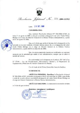 Resolución Jefatural N° 334-2006-AGN/J