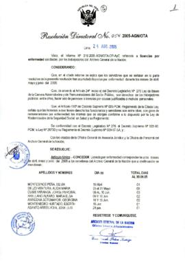 Resolución Directoral N° 054-2005-AGN/OTA