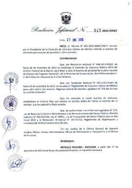 Resolución Jefatural N° 517-2013-AGN/J
