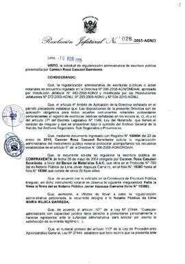 Resolución Jefatural N° 028-2015-AGN/J