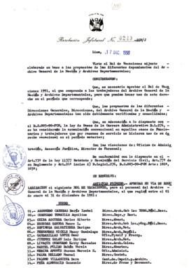 Resolución Jefatural N° 240-1990/AGN/J