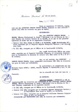 Resolución Directoral N° 82-84-AGN/OA