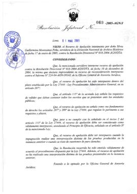 Resolución Jefatural N° 069-2005-AGN/J