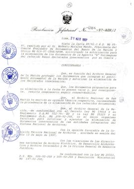 Resolución Jefatural N° 084-1997/AGN/J