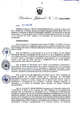 Resolución Jefatural N° 050-2015-AGN/J
