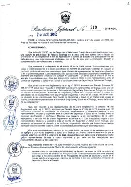 Resolución Jefatural N° 210-2019-AGN/J