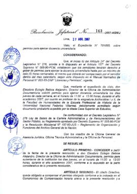 Resolución Jefatural N° 163-2007-AGN/J