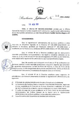 Resolución Jefatural N° 324-2011-AGN/J