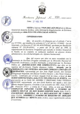 Resolución Jefatural N° 059-2002/AGN/J