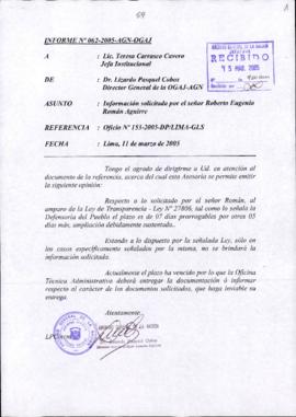 INFORME 062-2005-AGN-OGAJ