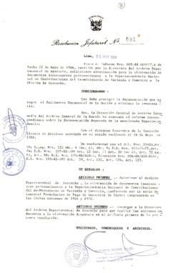Resolución Jefatural N° 081-1988/AGN/J