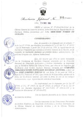Resolución Jefatural N° 101-1999/AGN/J