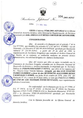 Resolución Jefatural N° 334-2003-AGN/J