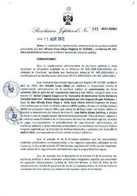 Resolución Jefatural N° 102-2012-AGN/J