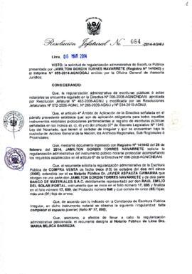 Resolución Jefatural N° 084-2014-AGN/J