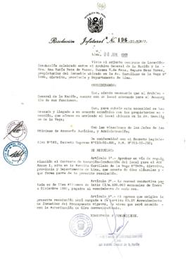 Resolución Jefatural N° 196-1991/AGN/J