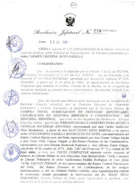 Resolución Jefatural N° 278-2000/AGN/J
