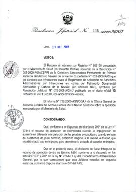 Resolución Jefatural N° 506-2009-AGN/J