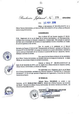 Resolución Jefatural N° 228-2016-AGN/J