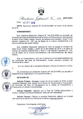 Resolución Jefatural N° 233-2018-AGN/J