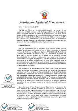 Resolución Jefatural N° 149-2020-AGN/J