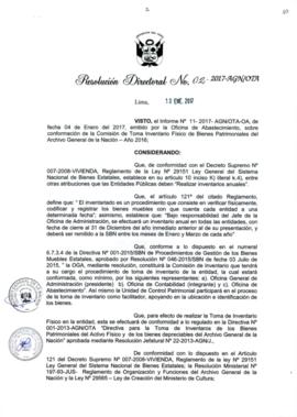 Resolución Directoral N° 002-2017-AGN/OTA