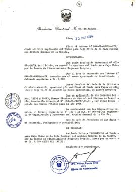 Resolución Directoral N° 47-86-AGN/OA