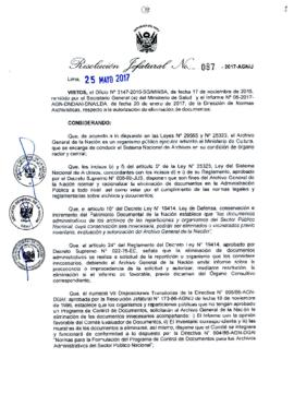 Resolución Jefatural N° 087-2017-AGN/J