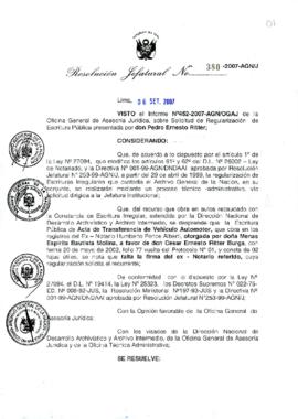 Resolución Jefatural N° 380-2007-AGN/J