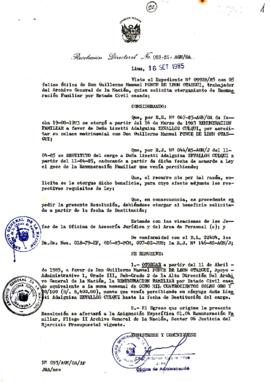 Resolución Directoral N° 89-85-AGN/OA