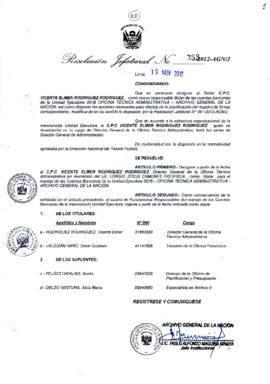 Resolución Jefatural N° 358-2012-AGN/J