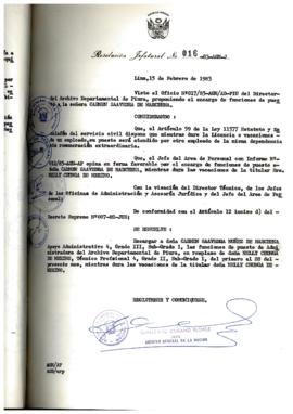 Resolución Jefatural N° 016-1983/AGN/J