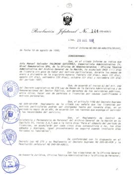Resolución Jefatural N° 144-1998/AGN/J
