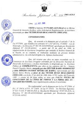 Resolución Jefatural N° 339-2005-AGN/J