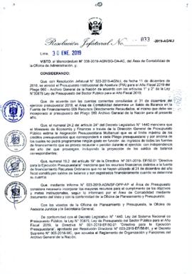 Resolución Jefatural N° 033-2019-AGN/J