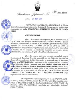 Resolución Jefatural N° 150-2004-AGN/J