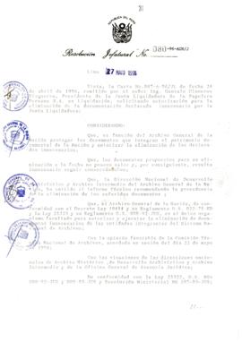 Resolución Jefatural N° 080-1996/AGN/J