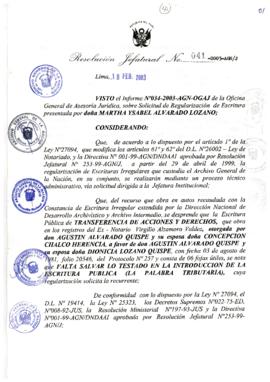 Resolución Jefatural N° 041-2003-AGN/J