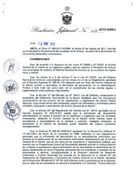 Resolución Jefatural N° 020-2012-AGN/J