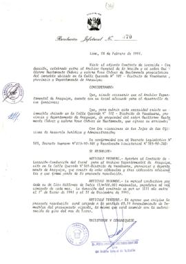 Resolución Jefatural N° 070-1991/AGN/J