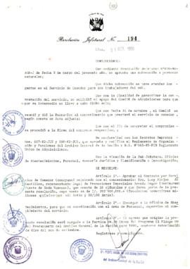 Resolución Jefatural N° 194-1990/AGN/J