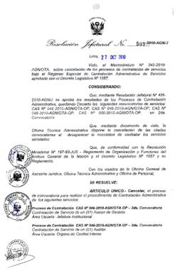 Resolución Jefatural N° 509-2010-AGN/J