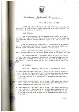 Resolución Jefatural N° 014-1982/AGN/J