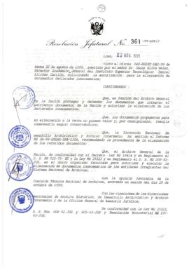 Resolución Jefatural N° 361-1999/AGN/J