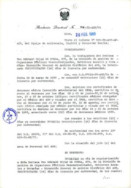 Resolución Directoral N° 014-89-AGN/OA